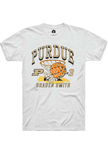 Braden Smith Purdue Boilermakers White NIL Name Number Net Short Sleeve Player T Shirt
