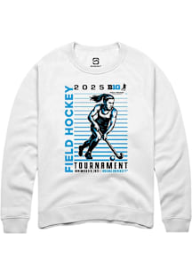 Summit Sportswear Big Ten Mens White 2025 Field Hockey Tournament Long Sleeve Crew Sweatshirt