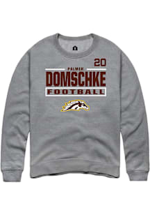 Palmer Domschke Western Michigan Broncos Mens Grey Football NIL Stacked Box Player Crew