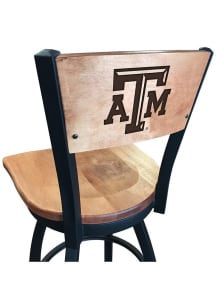 Texas A&amp;M Aggies Maple Seat Maple Back Swivel Pub Stool - Brown