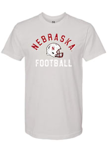Summit Sportswear Nebraska Cornhuskers Grey Football Football Helmet Number One Short Sleeve T Shi..