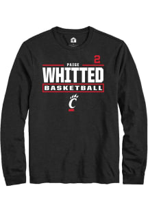 Paige Whitted Mens Black Cincinnati Bearcats NIL Stacked Box Long Sleeve Player T Shirt