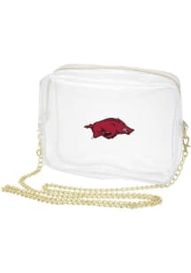 Arkansas Razorbacks White Stadium Approved Camera Clear Bag