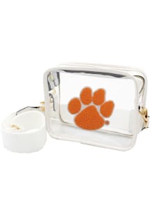 Clemson Tigers White Varsity Patch Clear Bag