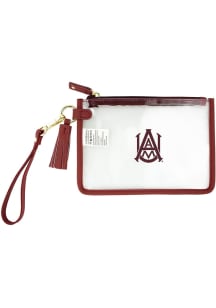 Alabama A&amp;M Bulldogs Maroon Stadium Approved Wristlet Clear Bag