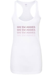Texas A&amp;M Aggies Womens White Neon Nights Racerback Tank Top