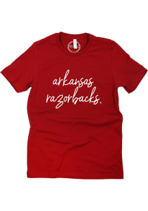 Arkansas Razorbacks Womens Red Barcelony Short Sleeve T-Shirt