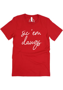 Georgia Bulldogs Womens Red Barcelony Short Sleeve T-Shirt