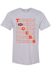 Auburn Tigers Womens Grey Stacked Short Sleeve T-Shirt