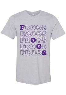 TCU Horned Frogs Womens Grey Stacked Short Sleeve T-Shirt
