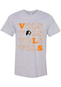 Tennessee Volunteers Womens Grey Stacked Short Sleeve T-Shirt