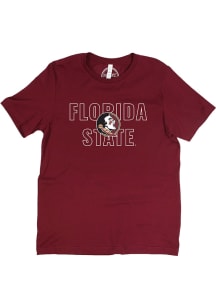 Florida State Seminoles Womens Red Outline Short Sleeve T-Shirt