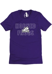 TCU Horned Frogs Womens Purple Outline Short Sleeve T-Shirt
