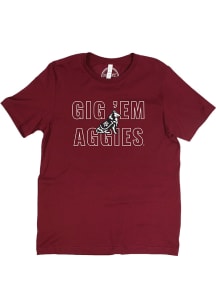 Texas A&amp;M Aggies Womens Maroon Outline Short Sleeve T-Shirt