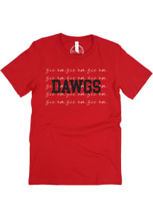 Georgia Bulldogs Womens Red Script Short Sleeve T-Shirt
