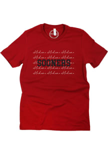 Oklahoma Sooners Womens Red Script Short Sleeve T-Shirt