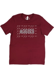 Texas A&amp;M Aggies Womens Maroon Script Short Sleeve T-Shirt