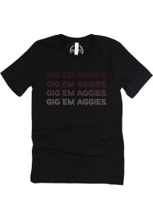Texas A&amp;M Aggies Womens Black Neon Nights Short Sleeve T-Shirt