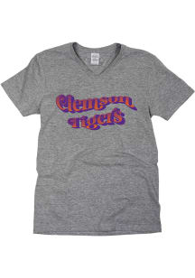 Clemson Tigers Womens Grey Retro Wave Short Sleeve T-Shirt