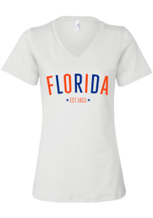 Florida Gators Womens White Star Arch Short Sleeve T-Shirt