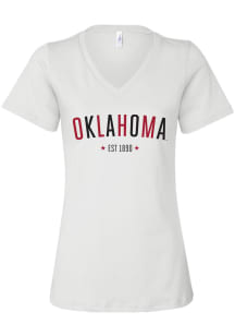 Oklahoma Sooners Womens White Star Arch Short Sleeve T-Shirt