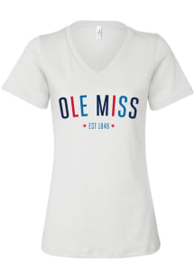 Ole Miss Rebels Womens White Star Arch Short Sleeve T-Shirt