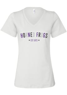 TCU Horned Frogs Womens White Star Arch Short Sleeve T-Shirt