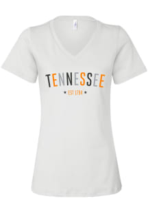 Tennessee Volunteers Womens White Star Arch Short Sleeve T-Shirt