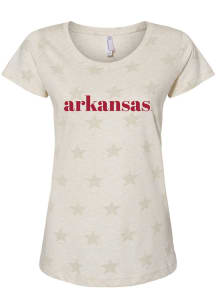 Arkansas Razorbacks Womens White Star Short Sleeve T-Shirt