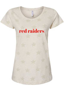 Texas Tech Red Raiders Womens White Star Short Sleeve T-Shirt