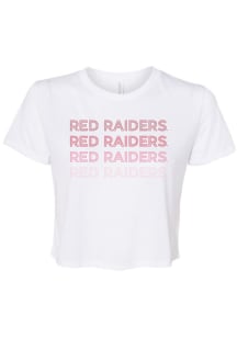 Texas Tech Red Raiders Womens White Neon Nights Crop Short Sleeve T-Shirt