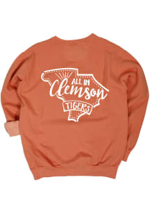 Clemson Tigers Womens Orange Pep Squad Crew Sweatshirt