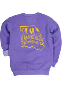 LSU Tigers Womens Purple Pep Squad Crew Sweatshirt