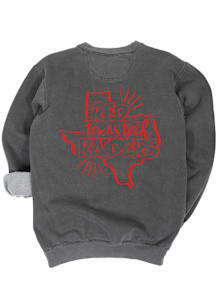 Texas Tech Red Raiders Womens Grey Pep Squad Crew Sweatshirt