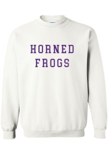 TCU Horned Frogs Womens White Varsity Patch Crew Sweatshirt