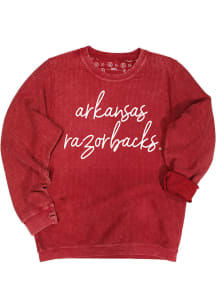 Arkansas Razorbacks Womens Red Barcelony Crew Sweatshirt