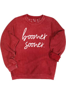 Oklahoma Sooners Womens Red Barcelony Crew Sweatshirt