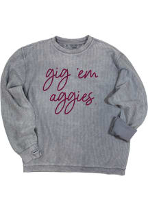 Texas A&amp;M Aggies Womens Grey Barcelony Crew Sweatshirt
