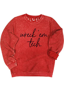Texas Tech Red Raiders Womens Red Barcelony Crew Sweatshirt