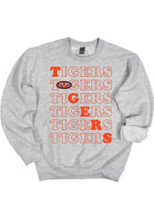 Auburn Tigers Womens Grey Stacked Crew Sweatshirt