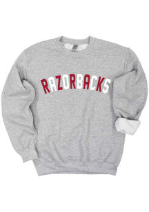 Arkansas Razorbacks Womens Grey Glory Days Crew Sweatshirt
