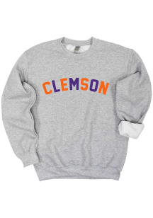 Clemson Tigers Womens Grey Glory Days Crew Sweatshirt