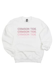 Alabama Crimson Tide Womens White Neon Nights Crew Sweatshirt