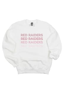 Texas Tech Red Raiders Womens White Neon Nights Crew Sweatshirt