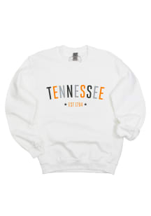 Tennessee Volunteers Womens White Star Arch Crew Sweatshirt