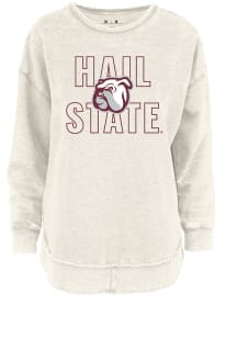 Mississippi State Bulldogs Womens Ivory Outline Crew Sweatshirt
