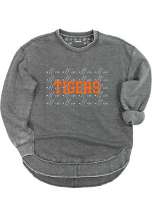 Clemson Tigers Womens Grey Script Crew Sweatshirt