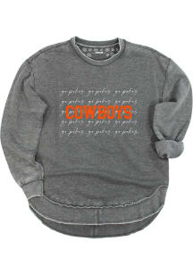 Oklahoma State Cowboys Womens Grey Script Crew Sweatshirt