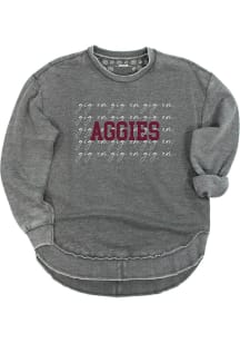 Texas A&amp;M Aggies Womens Grey Script Crew Sweatshirt