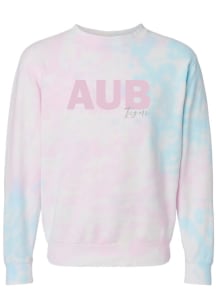 Auburn Tigers Womens Pink Tie-Dye Crew Sweatshirt